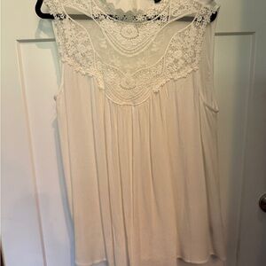 Torrid Cream Lace Detail Blouse